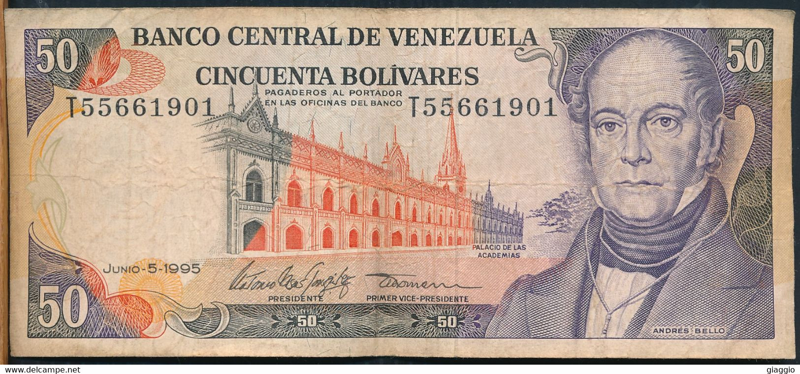 °°° VENEZUELA 50 BOLIVARES 1995 °°° - Venezuela