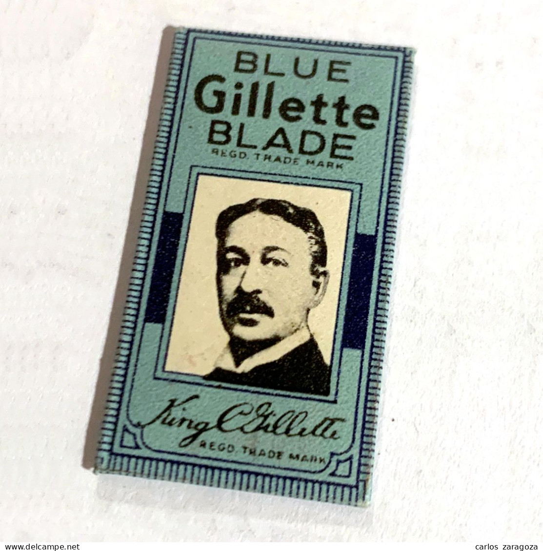 GILLETTE BLUE—Made In England—Vintage Razor Blade UNOPENED—Antigua Cuchilla De Afeitar SIN ABRIR - Lames De Rasoir