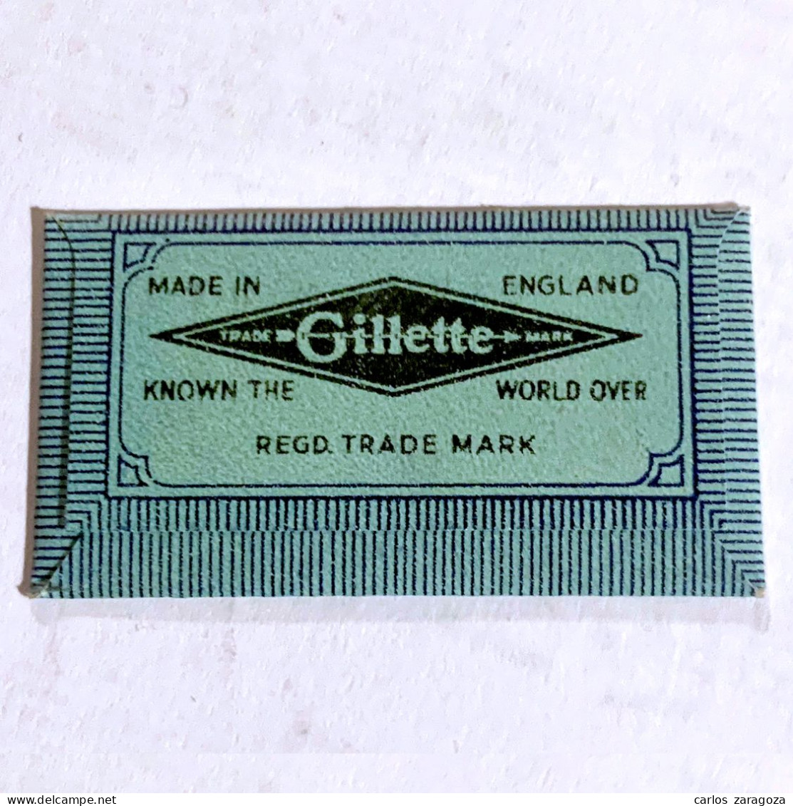 GILLETTE BLUE—Made In England—Vintage Razor Blade UNOPENED—Antigua Cuchilla De Afeitar SIN ABRIR - Hojas De Afeitar