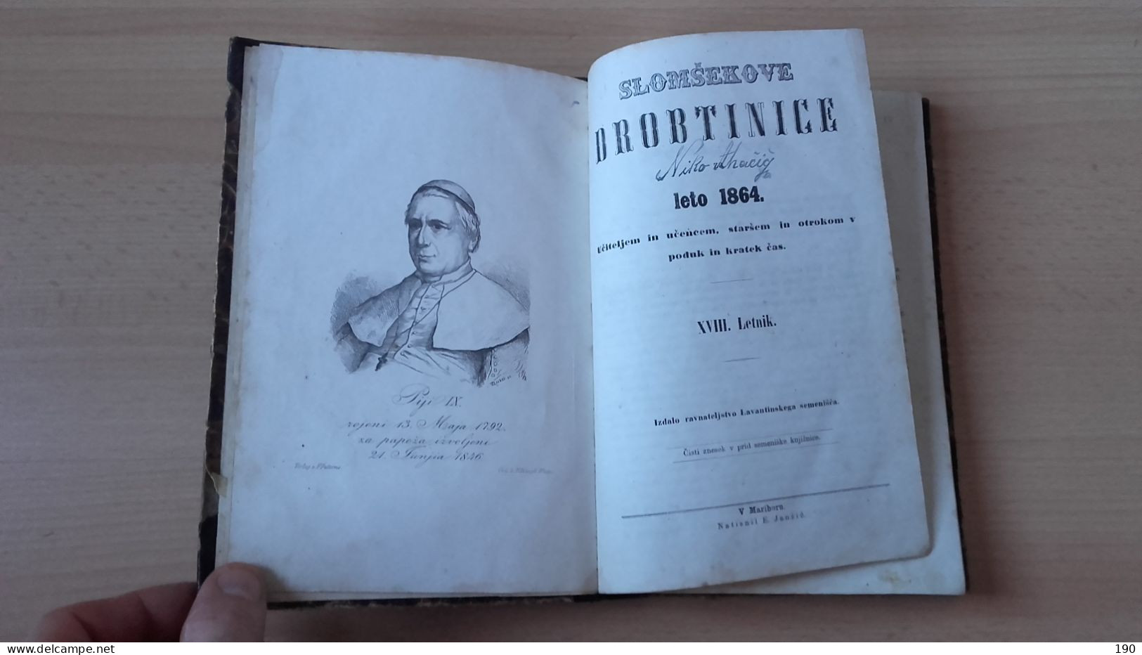 Slomsekove Drobtinice Za Leto 1864.Natisnil E.Janzic,Maribor.Anton Martin Slomsek - Slawische Sprachen