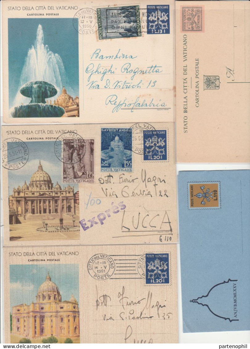 673 - Vaticano - Interi Postali - 1947-58 Insieme Di 28 Interi Del Vaticano Incentrato Sulle Vedute Tipiche Dello Stato, - Entiers Postaux