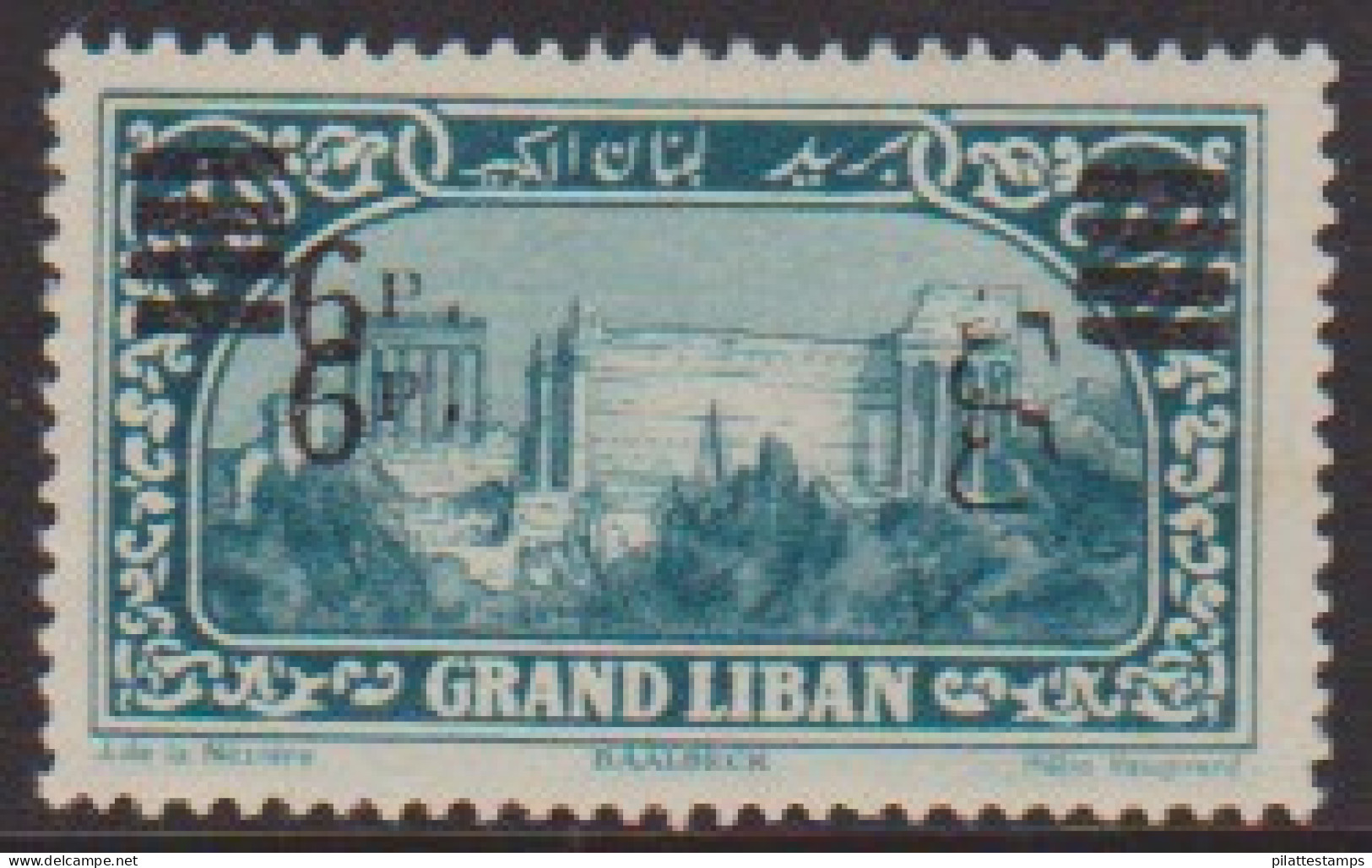 Grand Liban  80c** Variété Double Surcharge - Other & Unclassified