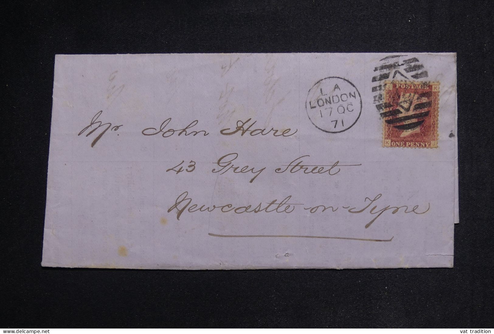 ROYAUME UNI - Lettre De Londres Pour Newcastle En 1871 - L 149998 - Briefe U. Dokumente