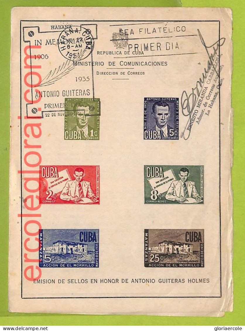 Af9855 - HAVANA - INFORMATION LEAFLET With FDC Postmark - 1951, MEDICINE Chemist - Medicina