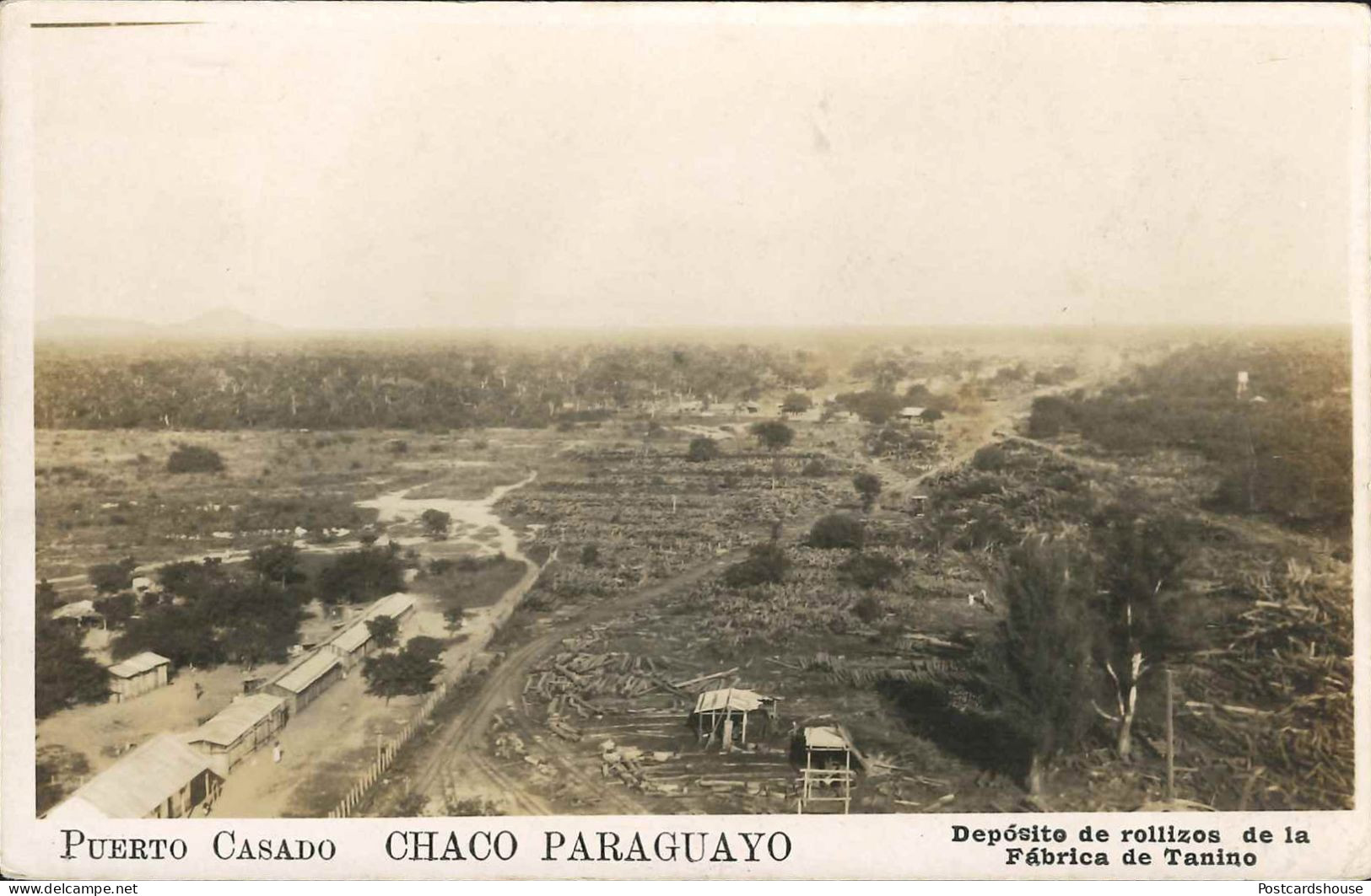 PARAGUAY CHACO PARAGUAYO PUERTO CASADO DEPOSITO DE ROLLIZOS DE LA FABRICA DE TANINO REAL PHOTO - Paraguay