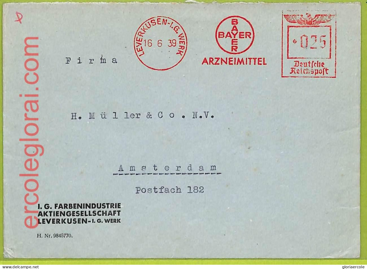 Af9860 - GERMANY - POSTAL HISTORY - Cover - 1939, MEDICINE Chemist - Medicina