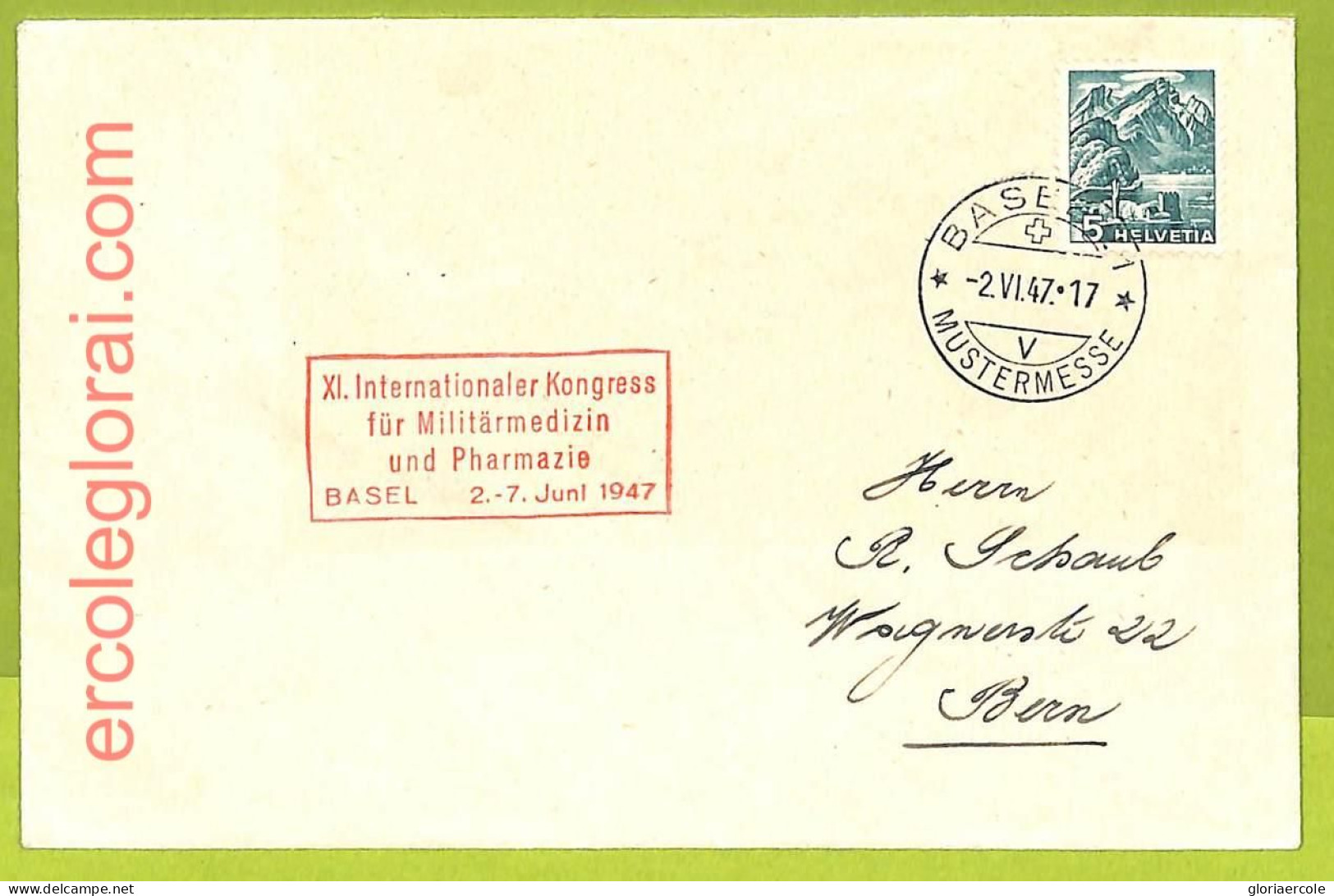 Af9863 - Switzerland - POSTAL HISTORY - Cover - 1947, FIELD MEDICINE Chemist - Medicina