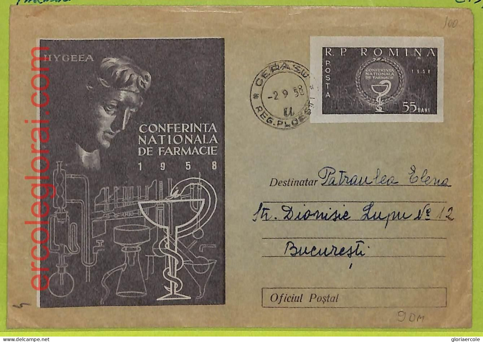 Af9868 - Romania - POSTAL HISTORY - Stationery Card -  1958,MEDICINE Chemist - Medicina