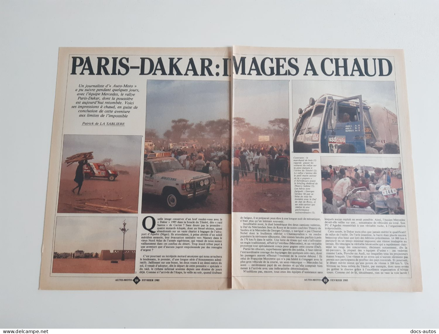 Rallye Paris-Dakar 1985 - Coupure De Presse - Sonstige & Ohne Zuordnung