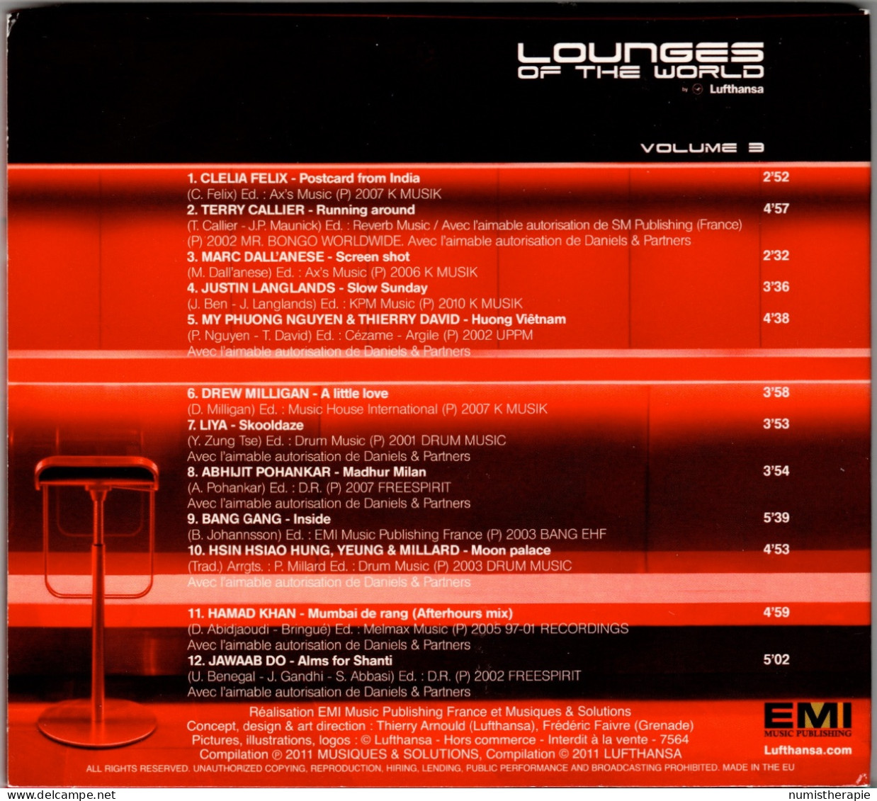 Lufthansa : Lounges Of The World (12 Titres 2011) Not For Sale - Editions Limitées