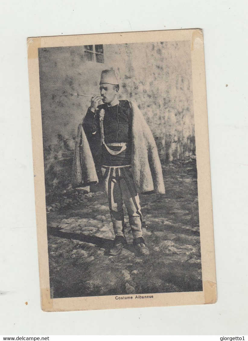 CARTOLINA COSTUME ALBANESE - POSTA MILITARE 50 DEL 1918  DA ALBANIA VERSO ALESSANDRIA - WW1 - Albanie