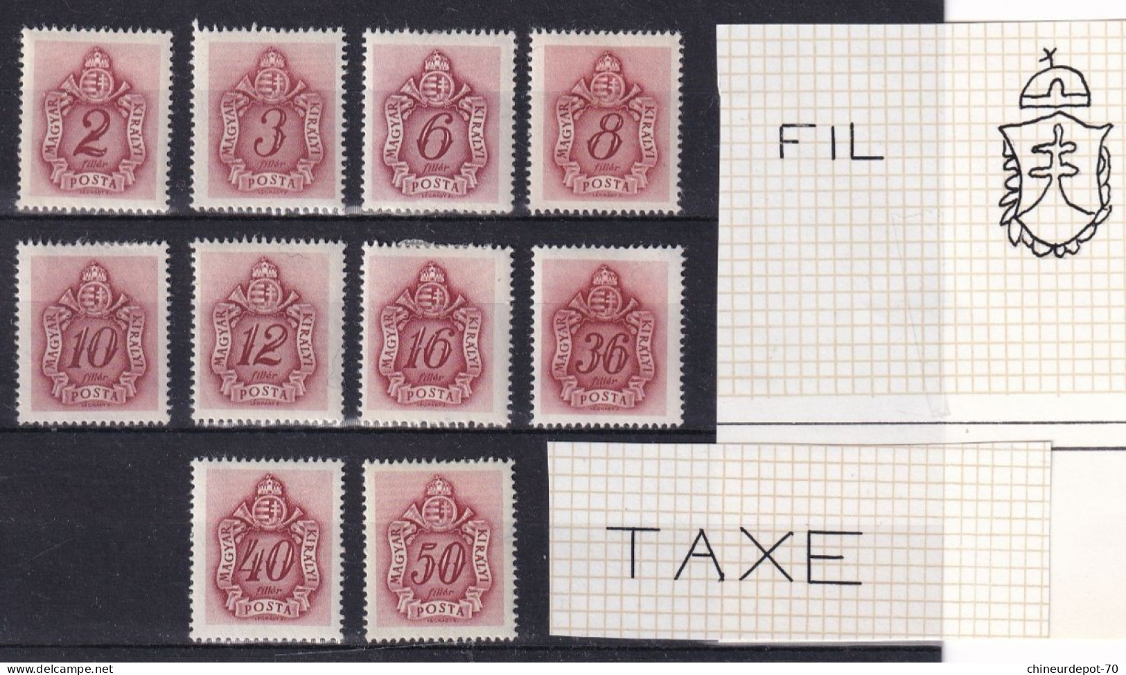 Timbres Taxe Hongrie Magyar Posta Neufs Avec Charnières - Port Dû (Taxe)