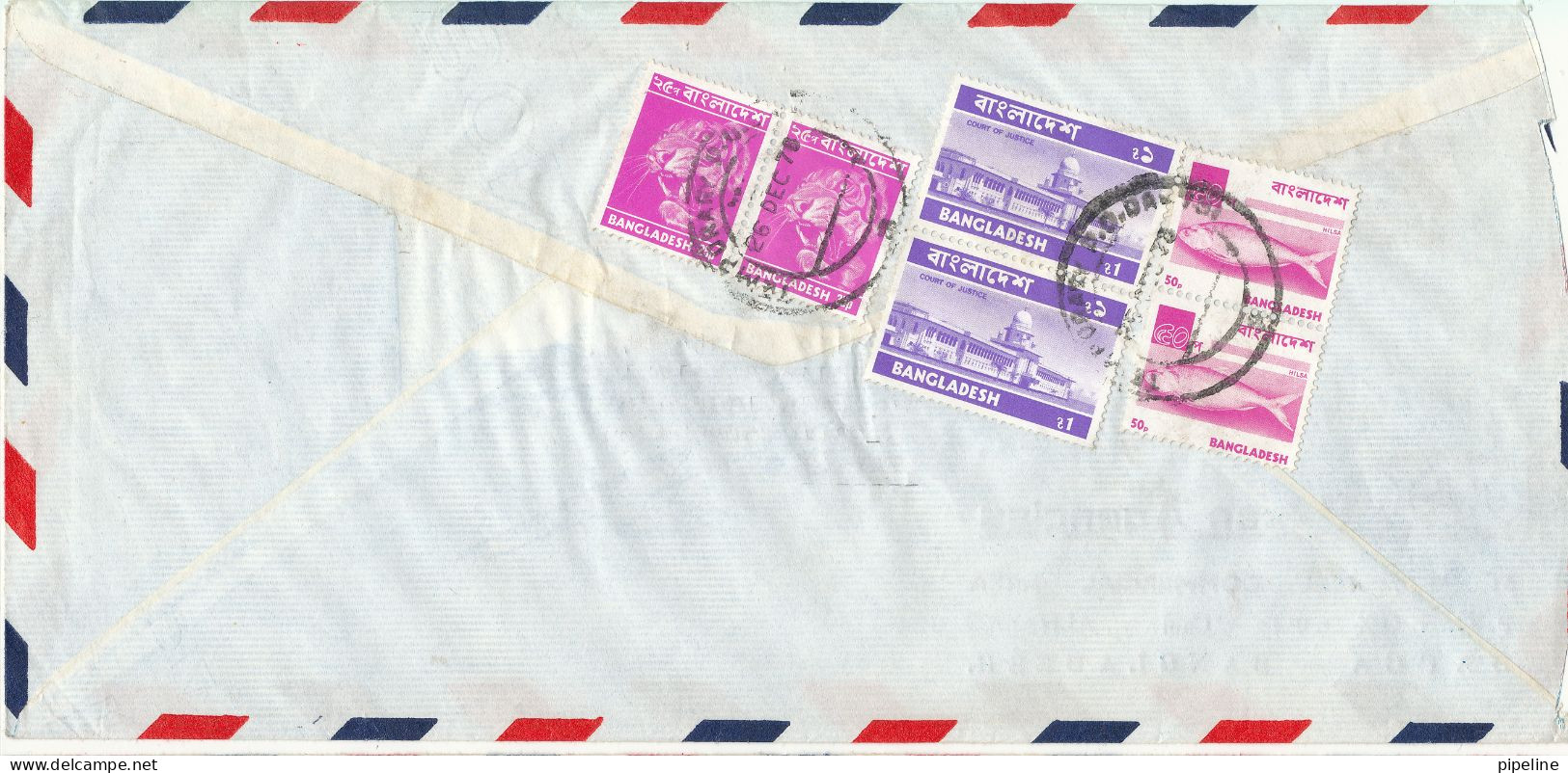 Bangladesh Air Mail Cover Sent To Denmark 26-12-1978 All Stamps Are On The Backside Of The Cover - Bangladesch