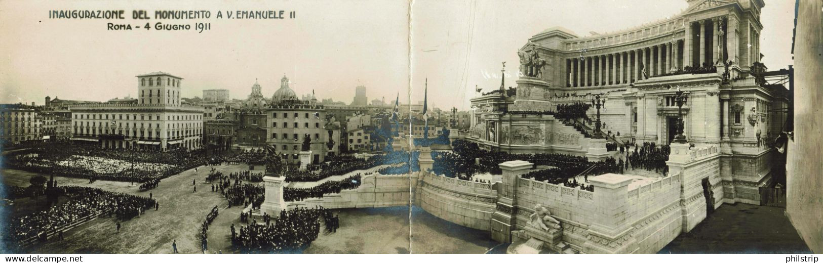 ROMA - Inaugurazione Monumento A Vittorio Emanuele II - CARTOLINA DOPPIA - Rif. 1008 - Altare Della Patria