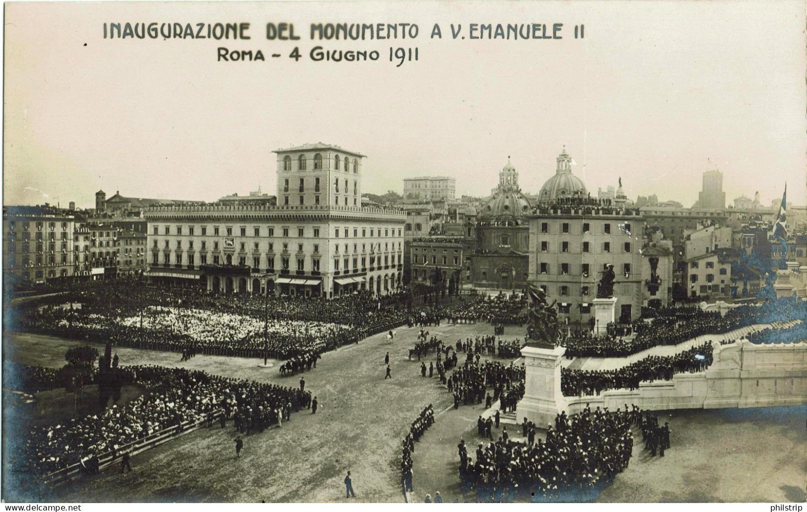 ROMA - Inaugurazione Monumento A Vittorio Emanuele II - CARTOLINA DOPPIA - Rif. 1008 - Altare Della Patria