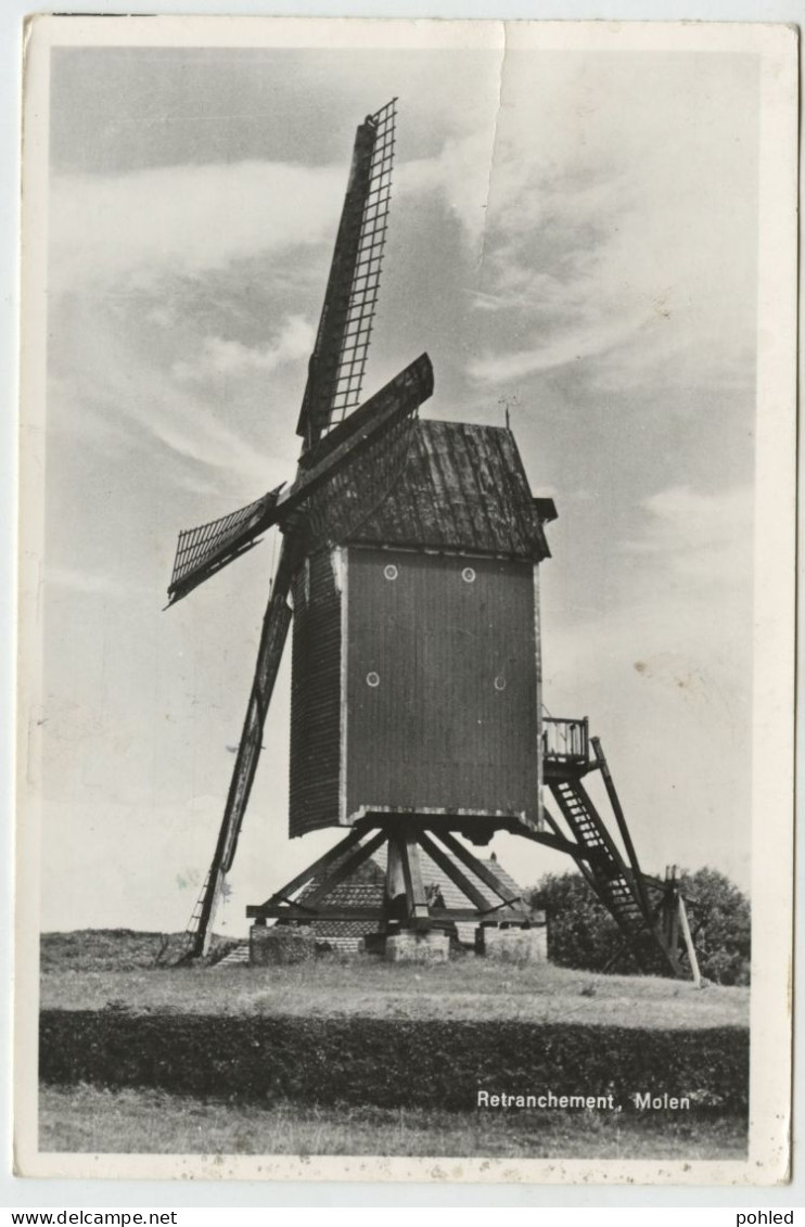 01094*NETHERLANDS*HOLLAND*RETRANCHEMENT*MOLEN*REAL PHOTO*1976 - Sluis