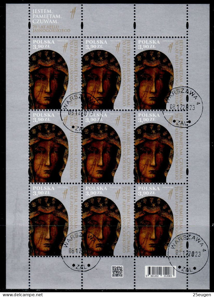 POLAND 2023 70 YEARS OF THE JASNA GÓRA APPEAL MS  USED - Used Stamps