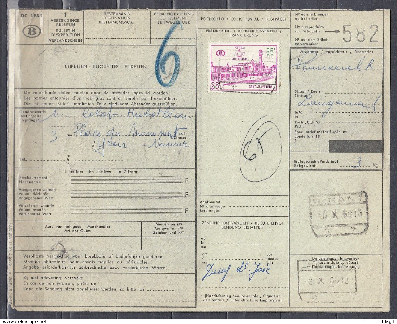 Vrachtbrief Met Stempel LANGEMARK - Documents & Fragments