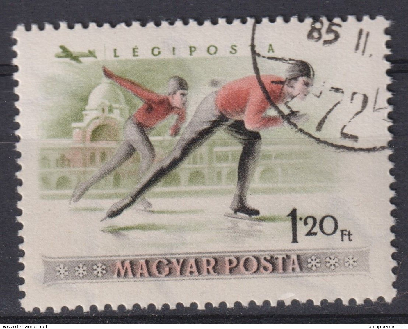 Hongrie 1955 - Poste Aérienne YT 186 (o) - Patinage De Vitesse - Used Stamps
