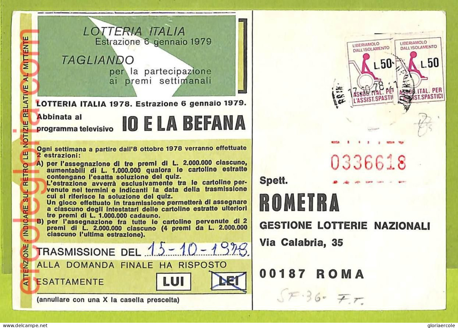 Af9894 - ITALY - POSTAL HISTORY - BENEFIC STAMPS On CARD 1978 MEDICINE Disabled - Medicina