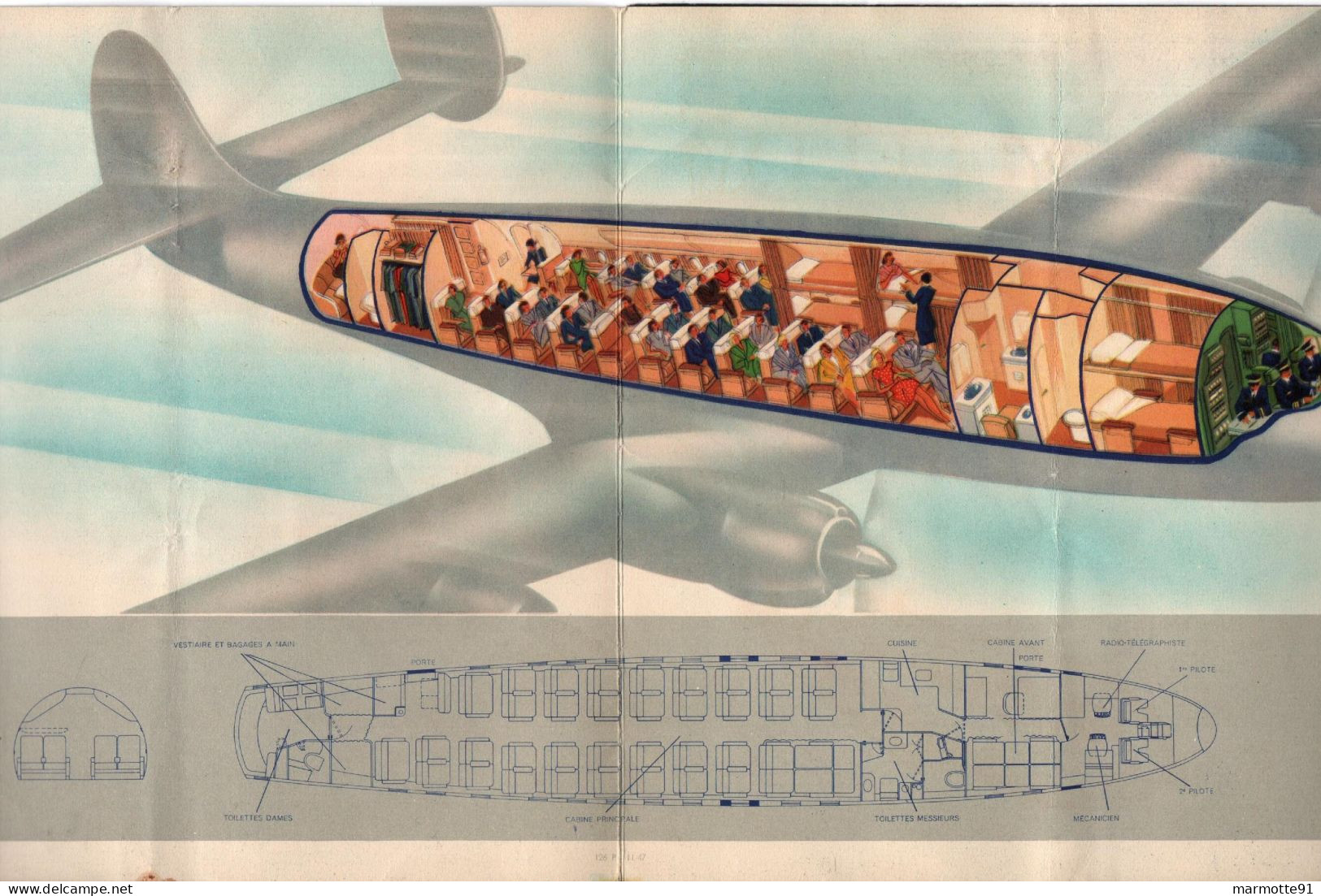 AIR FRANCE LOCKHEED CONSTELLATION  1947 ??? BROCHURE PLAQUETTE PRESENTATION AVIATION CIVILE - Perfiles