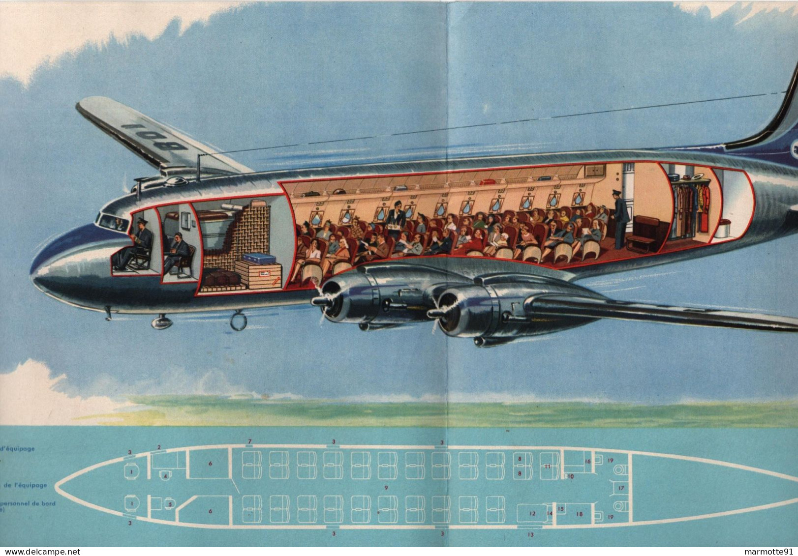 AIR FRANCE DOUGLAS D.C4 1948 ??? BROCHURE PLAQUETTE PRESENTATION AVIATION CIVILE - Profielen