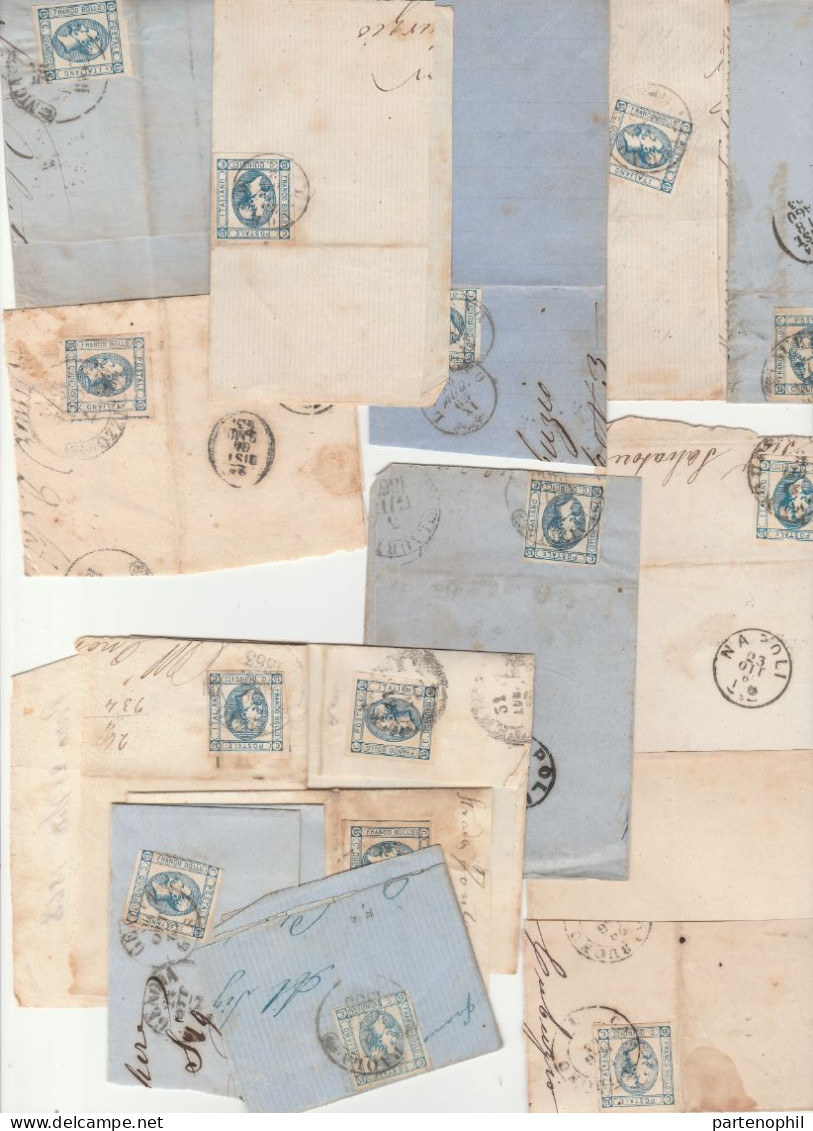 661 - Italia Regno 1862/85 - Insieme di 37 lettere del periodo con alcune interessanti presenze, più 18 frammenti del 15