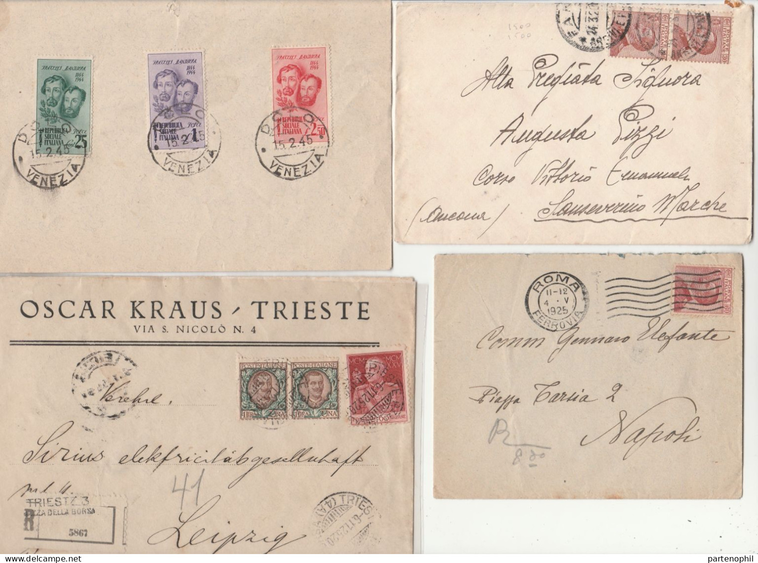 660 - Italia Regno - R.S.I. - Luogotenenza - Insieme di oltre 50 lettere, cartoline ecc., con diverse presenze non comun