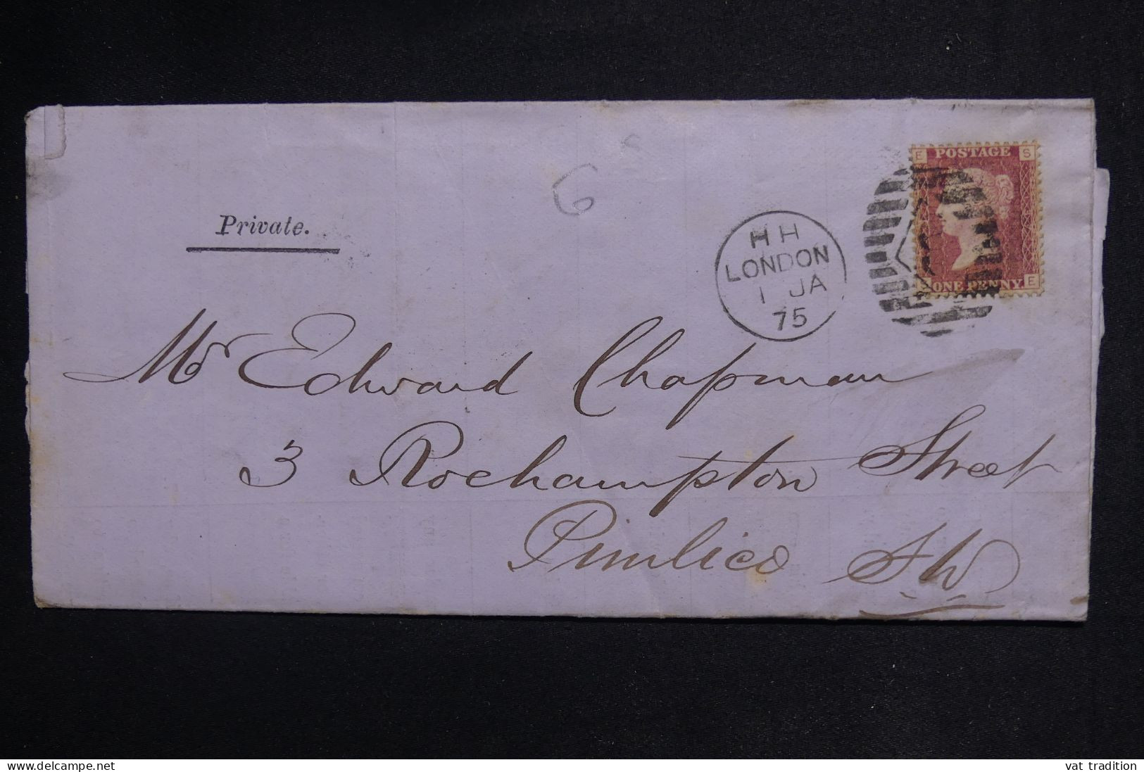 ROYAUME UNI - Lettre De Londres Pour Pimlico En 1875 - L 150001 - Briefe U. Dokumente