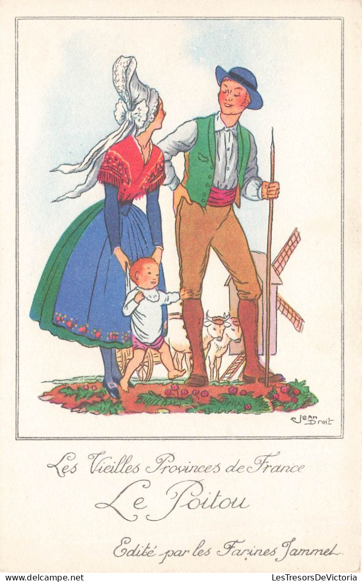 ILLUSTRATION - Jean Droit - Les Vieilles Provinces De France - Le Poitou - Par Farines Jammel - Carte Postale - Autres & Non Classés