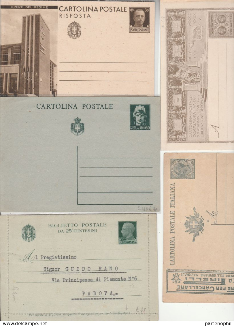 659 - Italia Regno - Interi Postali - 1886/1943 - Interessante collezione con alcune ripetizioni formata da 126 pezzi di