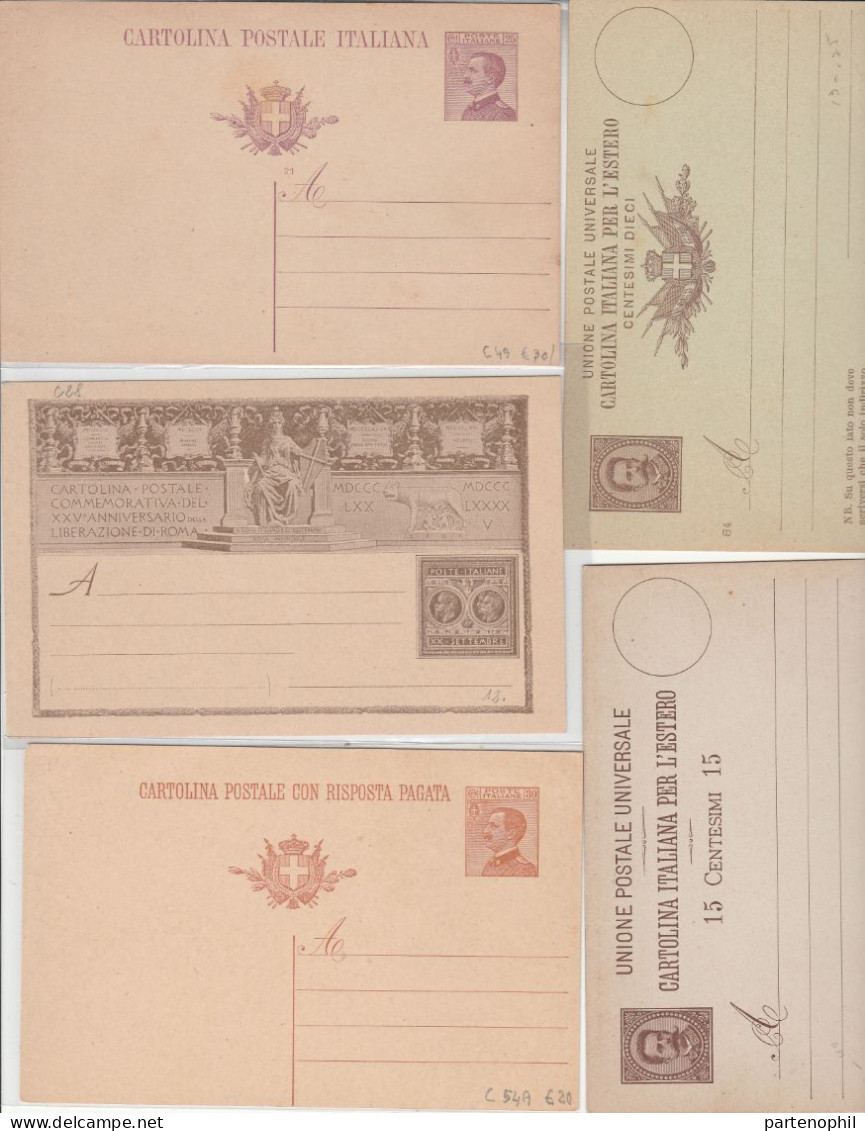 659 - Italia Regno - Interi Postali - 1886/1943 - Interessante collezione con alcune ripetizioni formata da 126 pezzi di