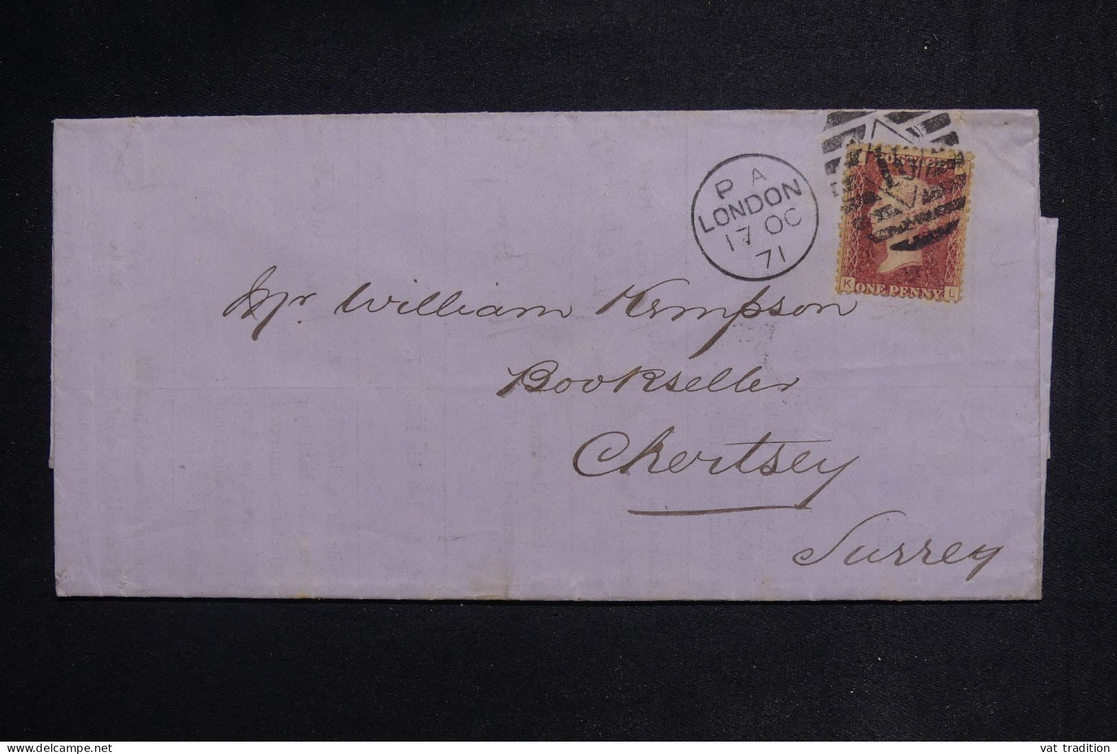 ROYAUME UNI - Lettre De Londres Pour Chertsey En 1871 - L 150002 - Brieven En Documenten