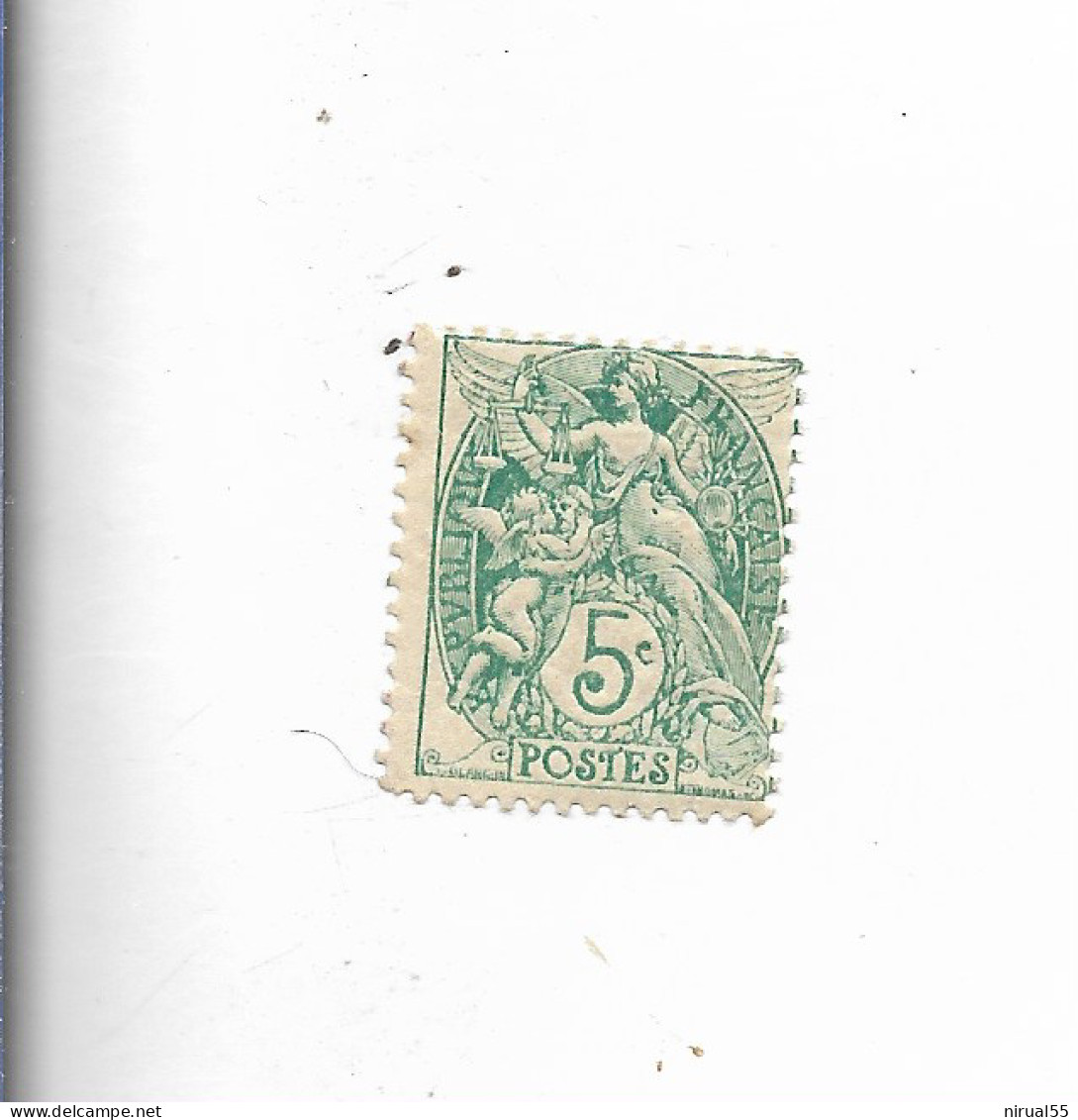 Variété 5c Type Blanc N° 110 Type 1B Impression Recto Verso Gomme Jaunie Trace Charnière      G - Ungebraucht