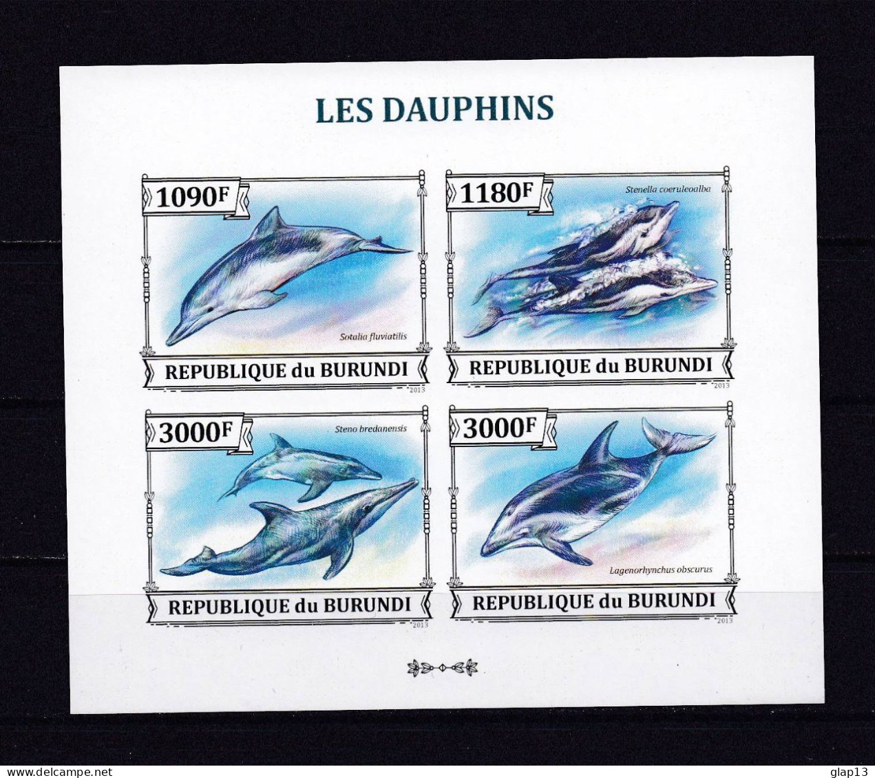 BURUNDI 2013 TIMBRE N°2106/09 NEUF** DAUPHINS NON DENTELE - Ongebruikt