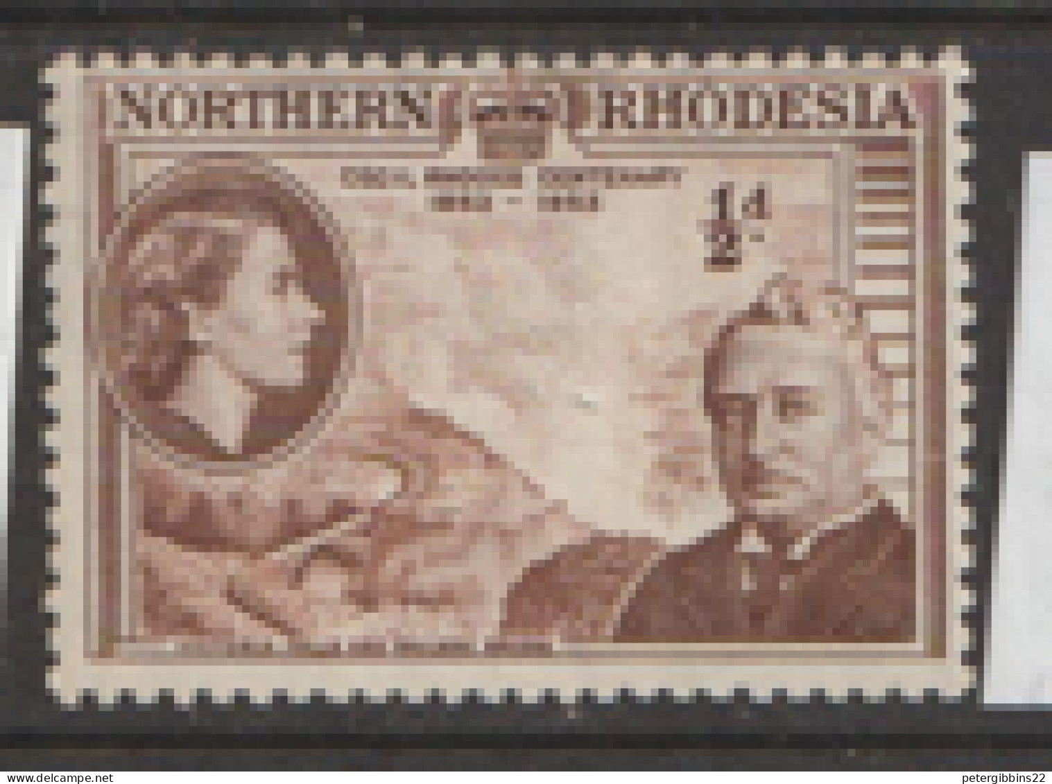 Northern  Rhodesia  1953  SG  54  Cecil Rhodes Mounted Mint - Rodesia Del Norte (...-1963)