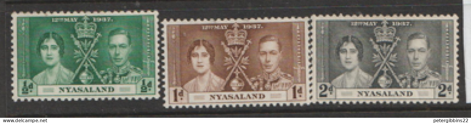 Nyasaland  1937  SG  127-9  Coronation  Mounted Mint - Nyasaland (1907-1953)