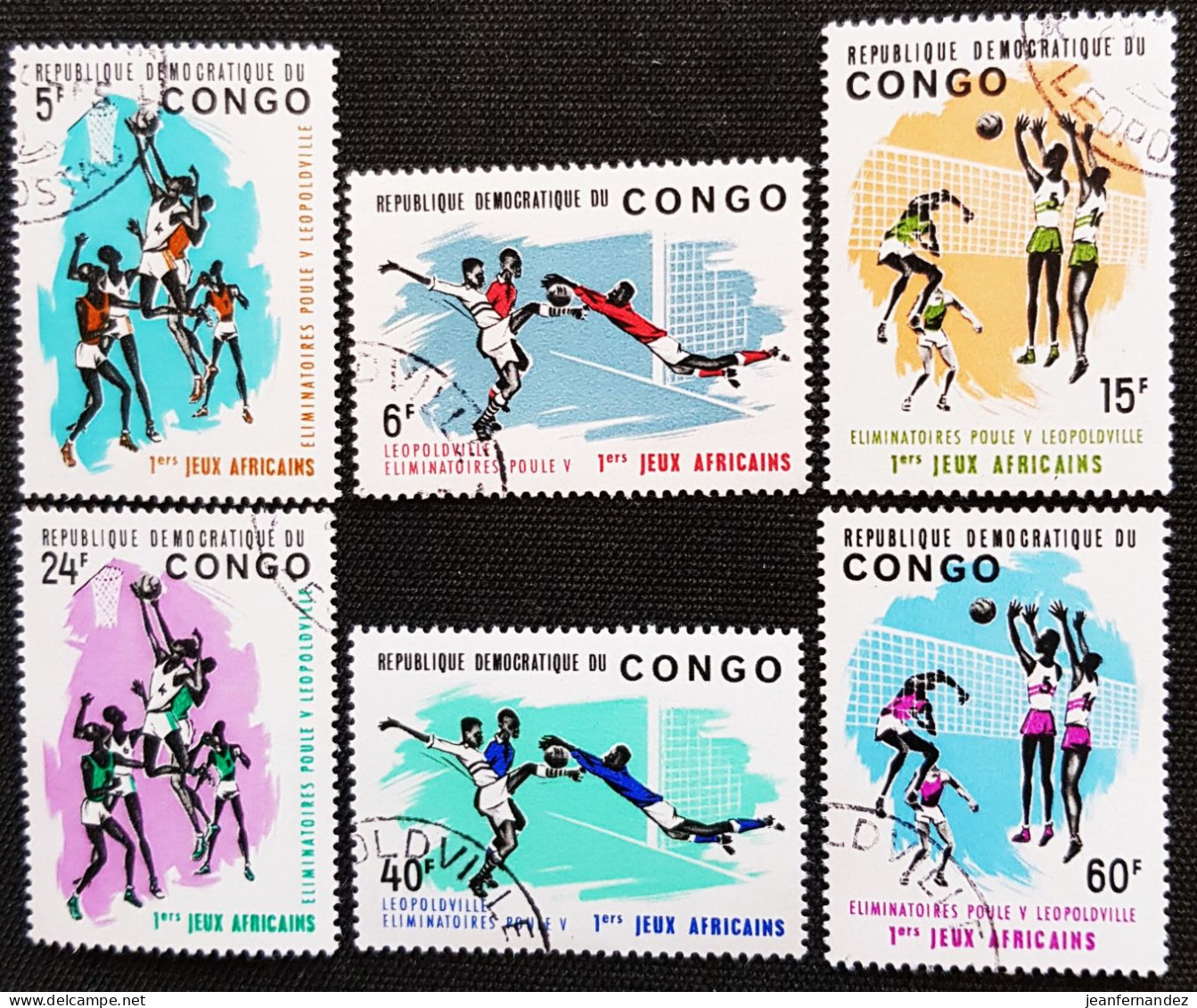 République Démocratique Du Congo 1965 The 1st African Games, Leopoldville  Stampworld N° 218 à 223 Série Complète - Gebraucht