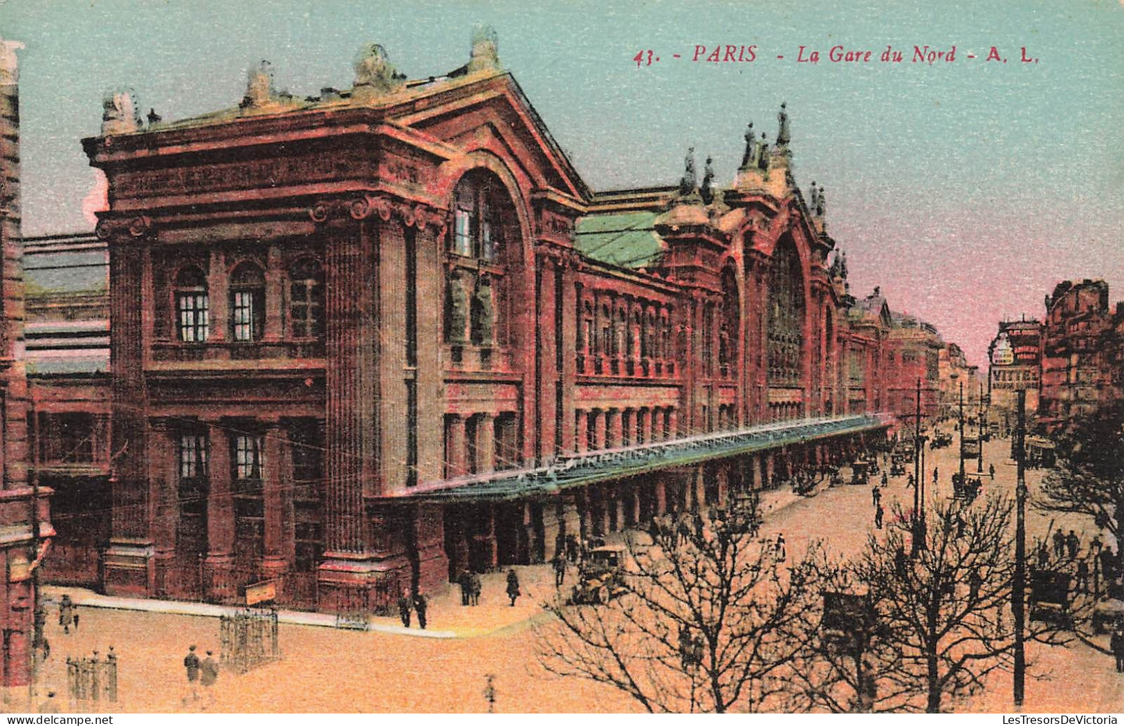 FRANCE - Paris - La Gare Du Nord - AL - Colorisé - Carte Postale Ancienne - Trasporto Pubblico Stradale