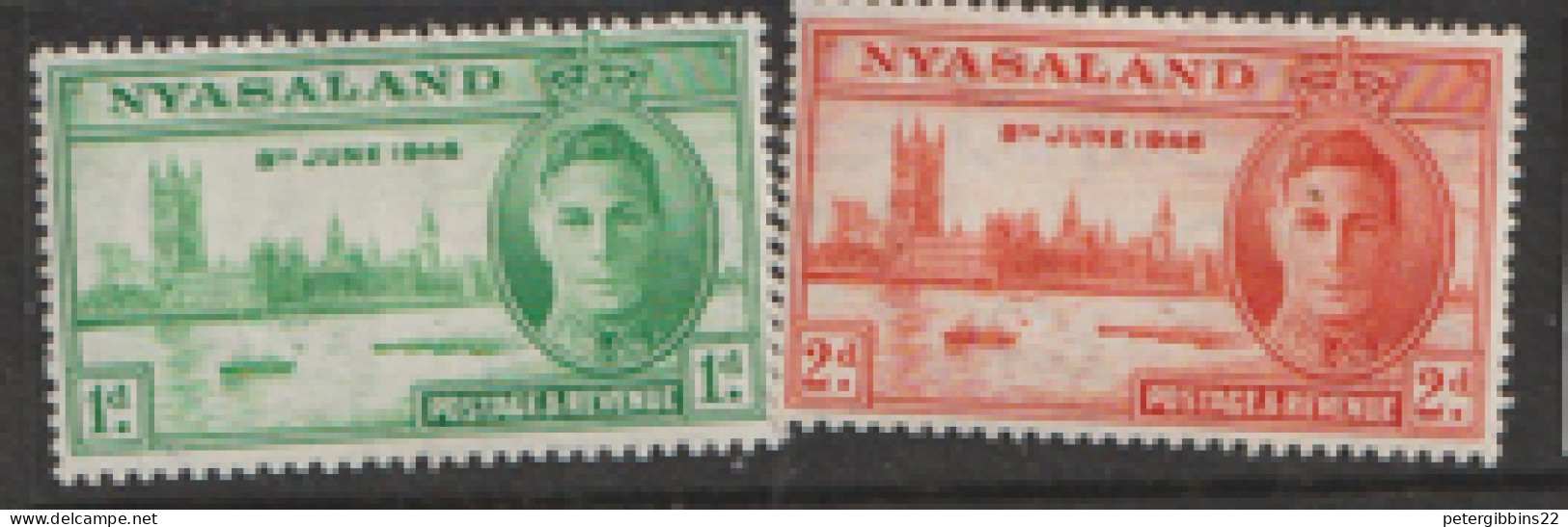 Nyasaland  1946  SG  158-9 Victory   Mounted Mint - Nyassaland (1907-1953)