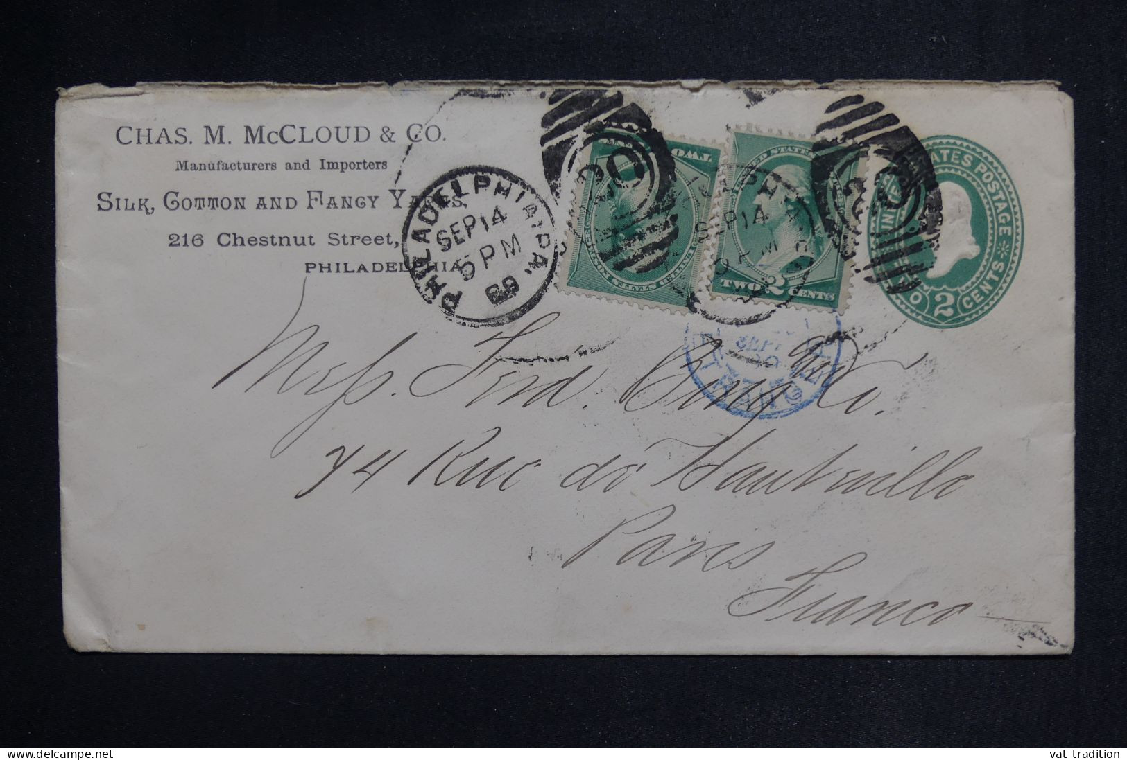 ETATS UNIS - Entier Postal + Compléments De Philadelphia Pour La France En 1889 - L 150015 - ...-1900