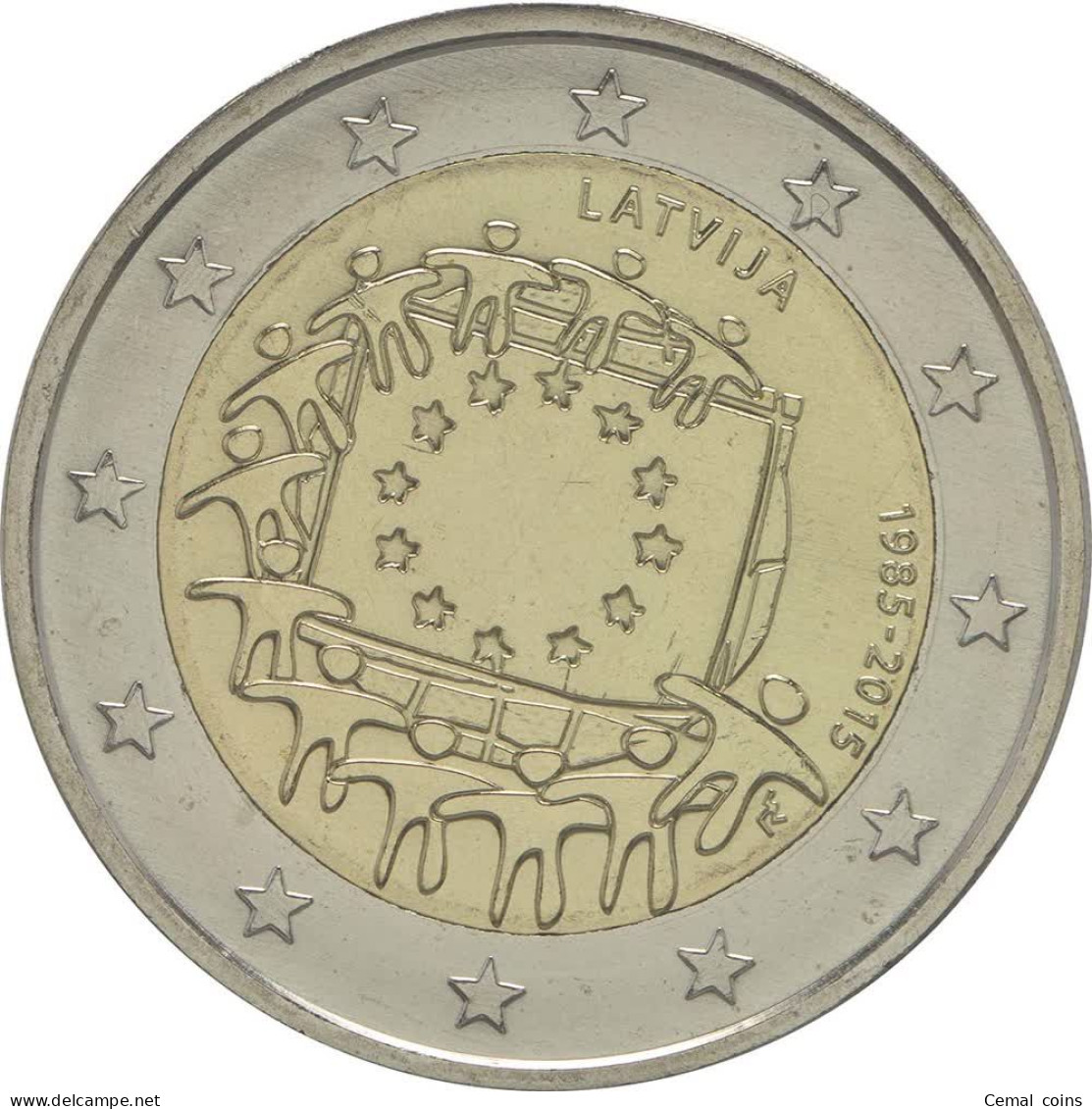 2 Euro 2015 Latvian Commemorative Coin - The 30th Anniversary Of The EU Flag. - Latvia