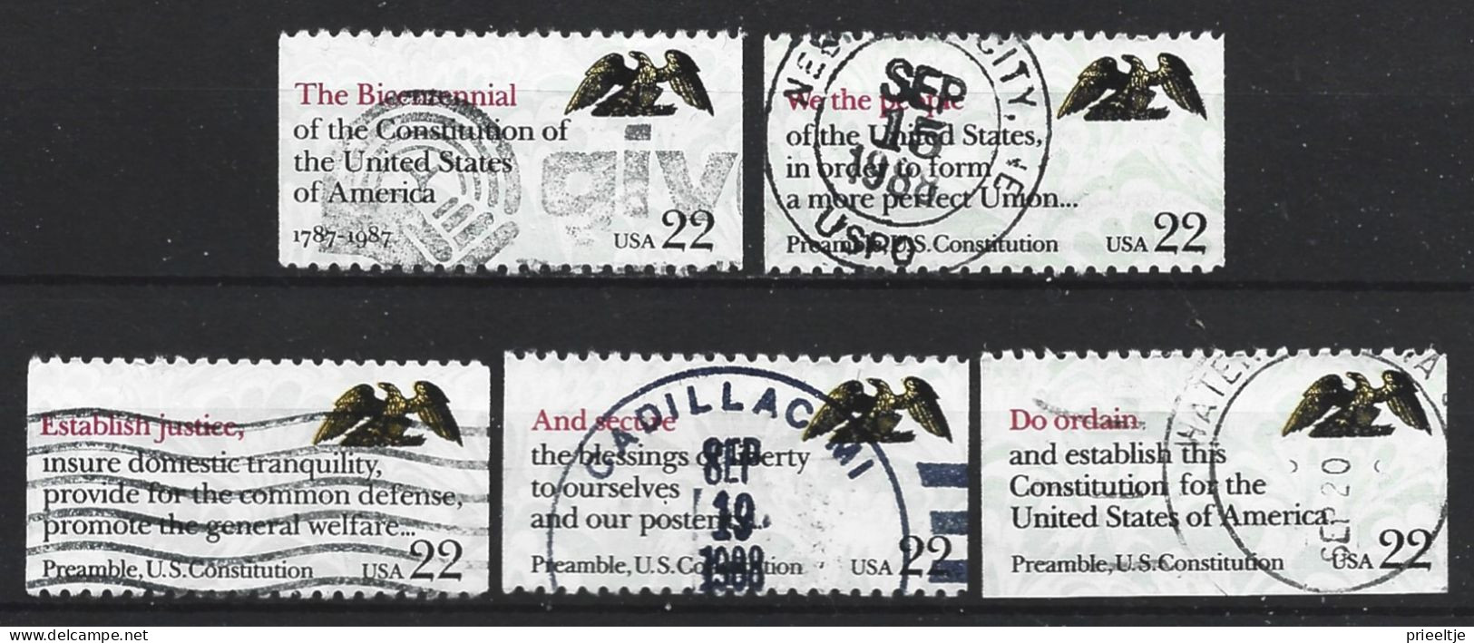 U.S.A. 1987 Definitif Y.T. 1782/1786 (0) - Used Stamps