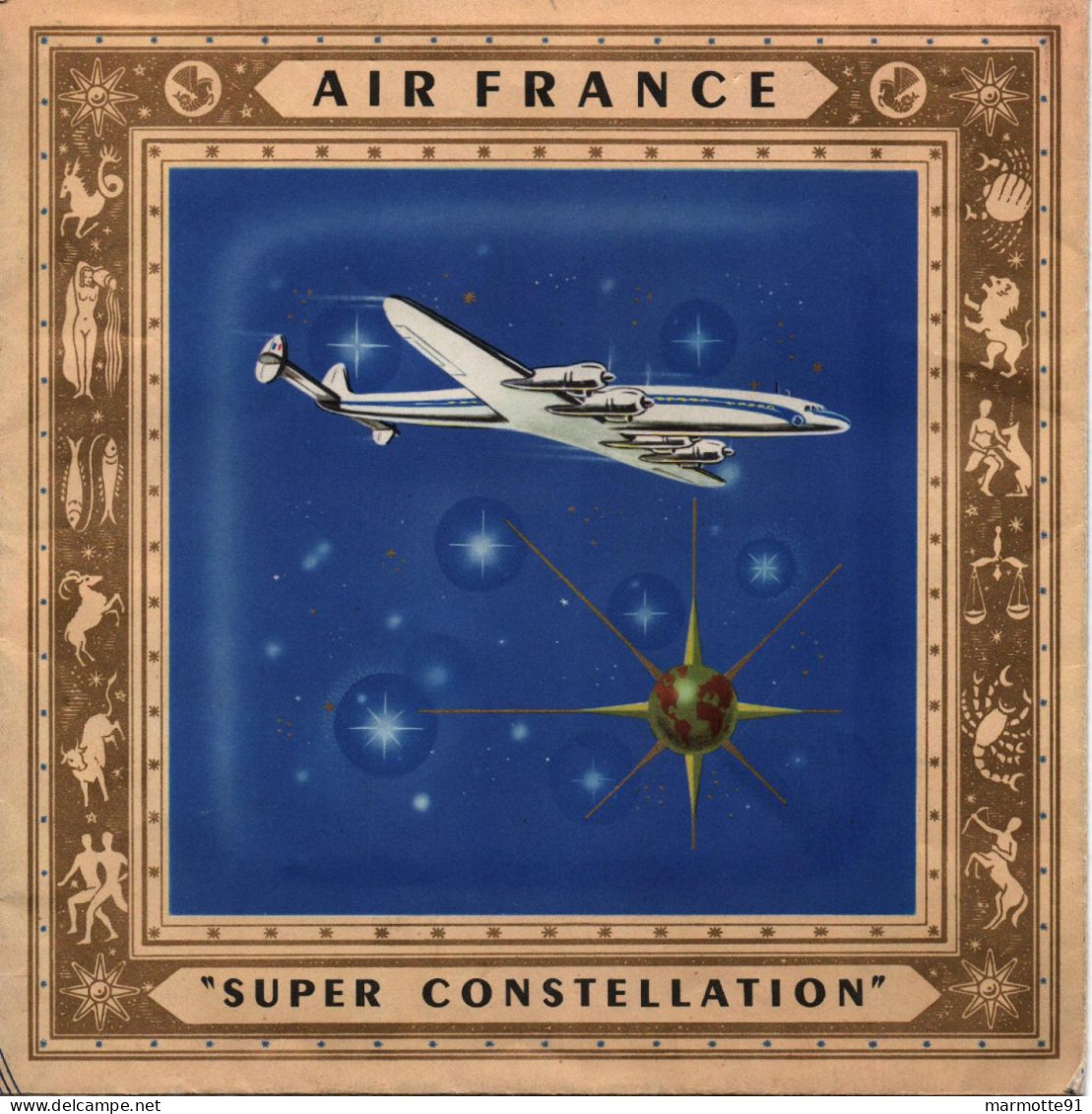 AIR FRANCE SUPER CONSTELLATION  1953 ??? BROCHURE PLAQUETTE PRESENTATION AVIATION CIVILE - Modellini