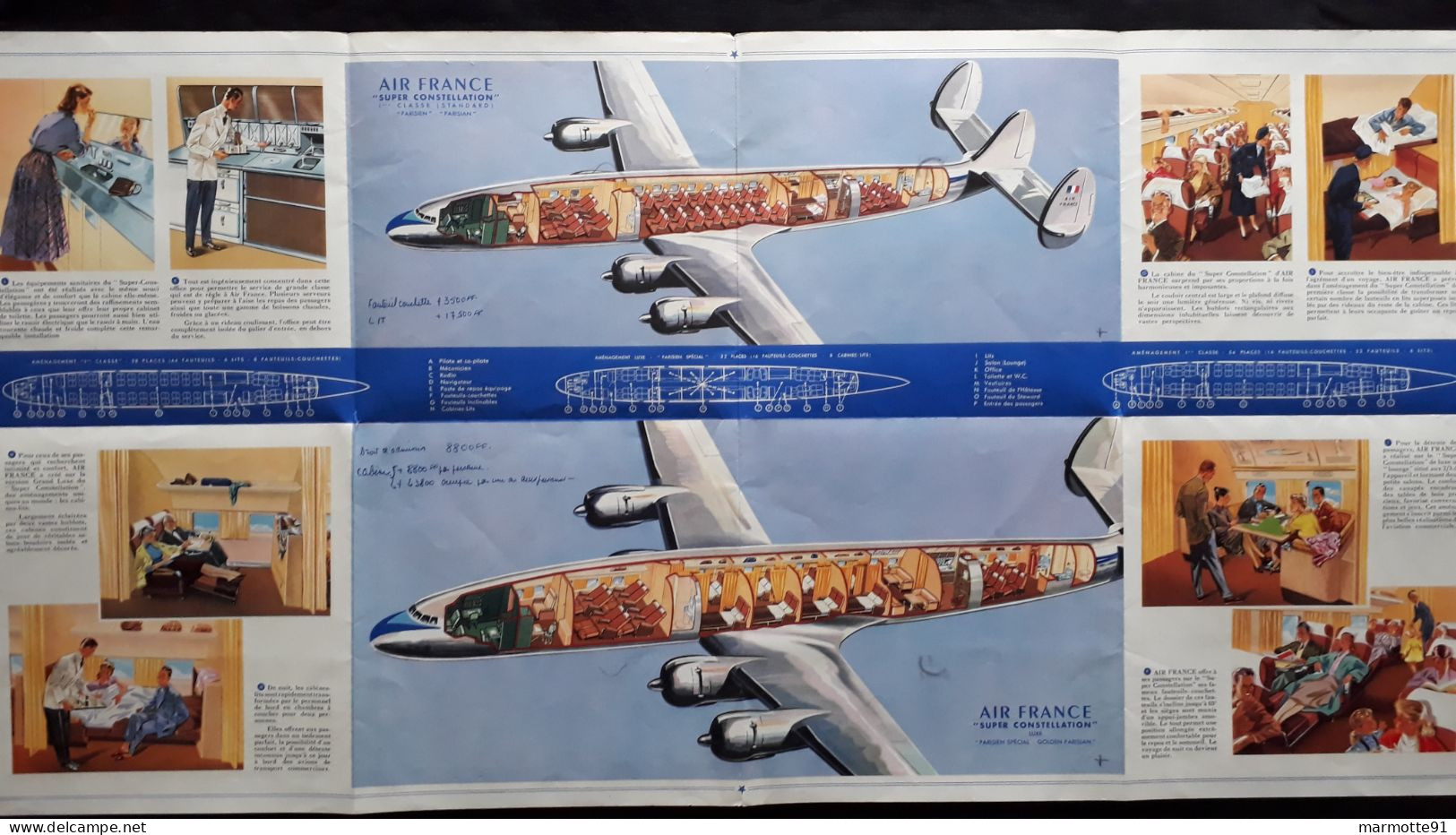 AIR FRANCE SUPER CONSTELLATION  1953 ??? BROCHURE PLAQUETTE PRESENTATION AVIATION CIVILE - Modellini