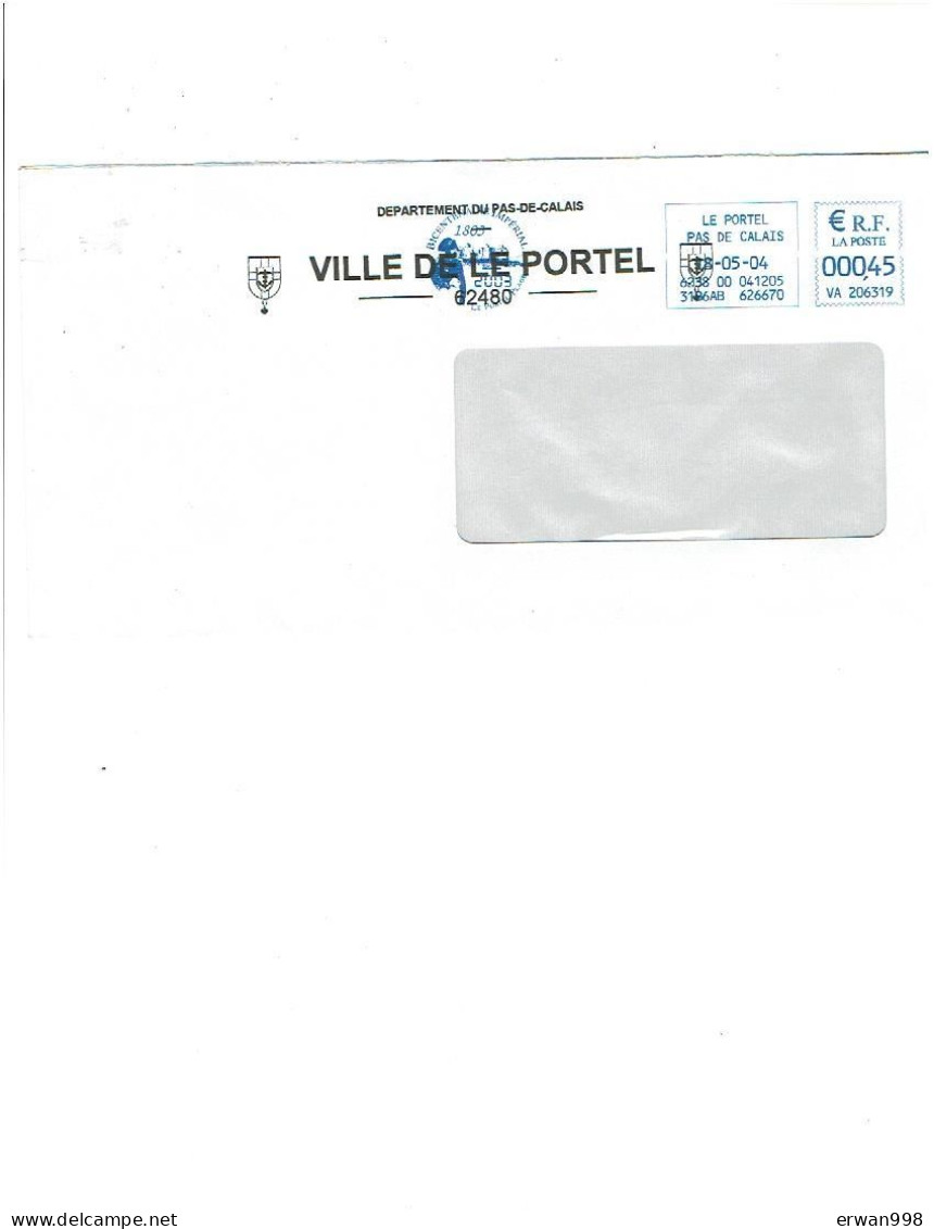 62 LE PORTEL - EMA Bleue 18/05/2004 - Bicentenaire Impérial NAPOLEON  716 - Napoleon