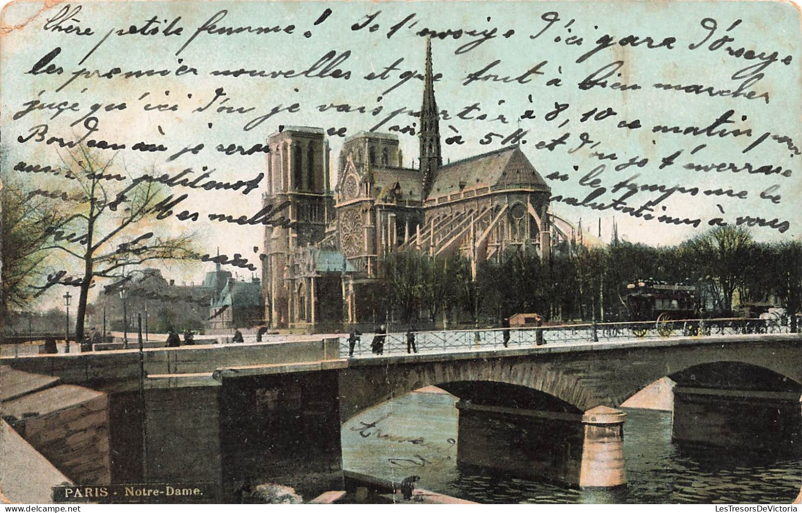FRANCE - Paris - Notre Dame - Cathédrale - Animé - Colorisé - Carte Postale Ancienne - Notre-Dame De Paris