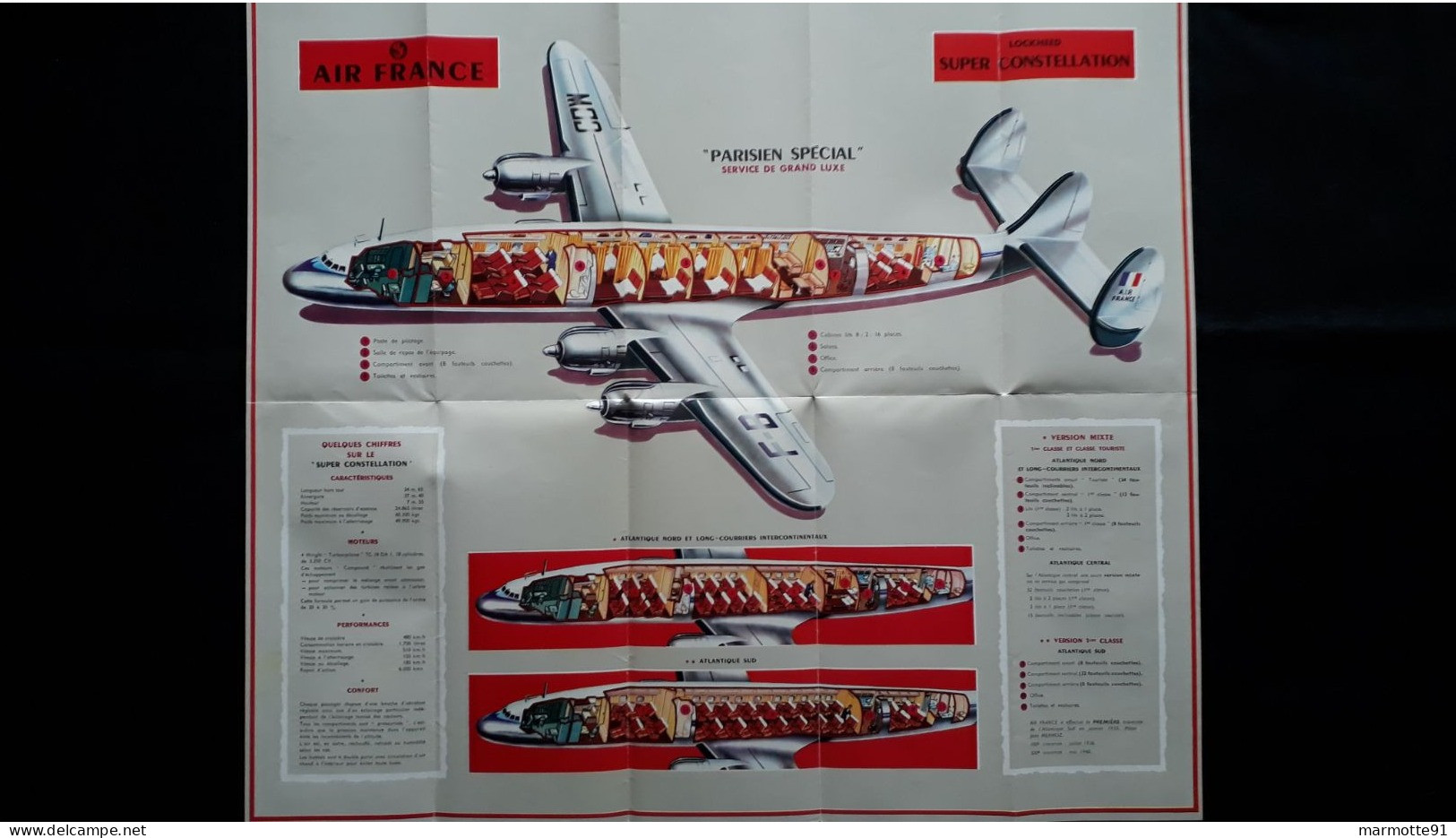 AIR FRANCE SUPER CONSTELLATION LOCKHEED 1955 ??? BROCHURE PLAQUETTE PRESENTATION AVIATION CIVILE - Profiles