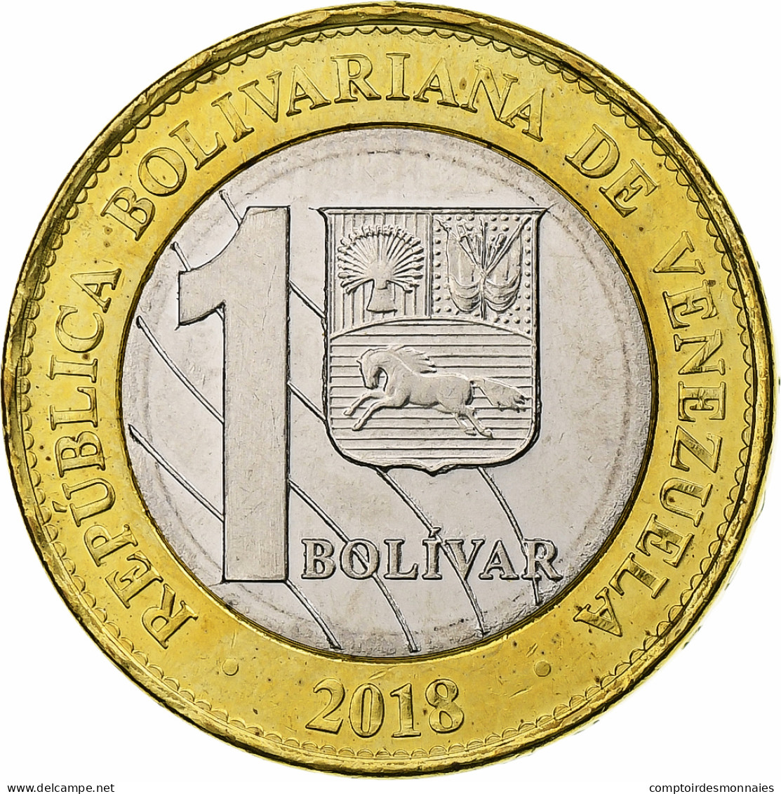 Venezuela, Bolivar, 2018, Bimétallique, SPL - Venezuela