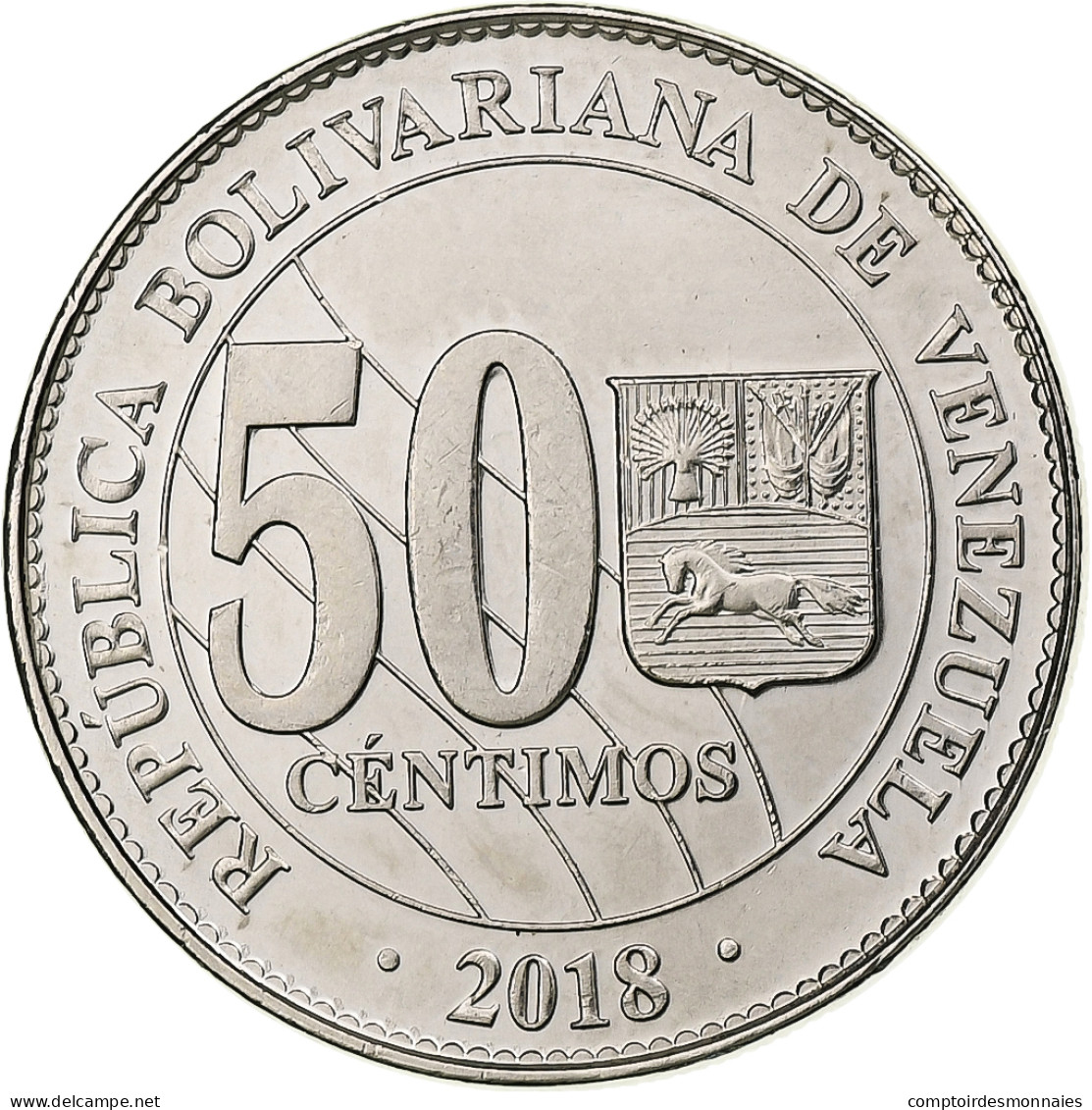 Venezuela, 50 Centimos, 2018, Maracay, Nickel Plaqué Acier, SPL - Venezuela